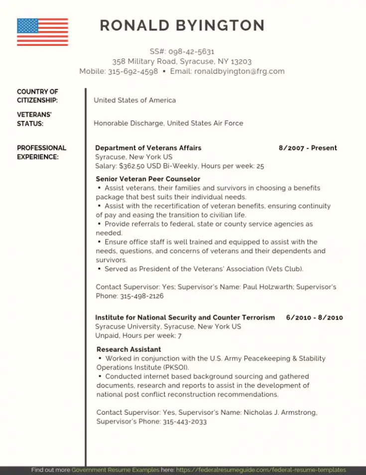 10 Federal Resume Template in 2020