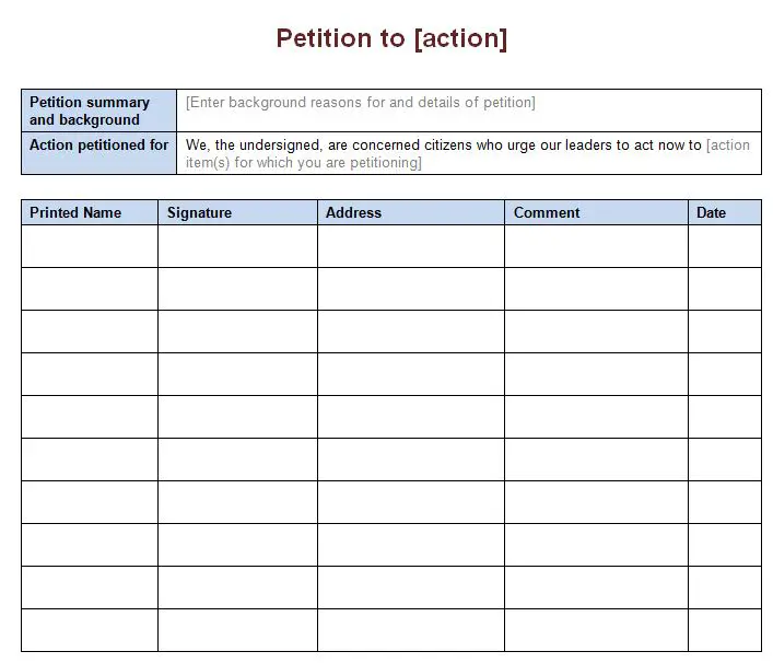 12+ Sample Petition Template