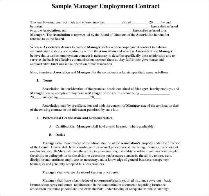 13+ Employment Contracts for Restaurants, Cafes, and Bakeries in MS ...