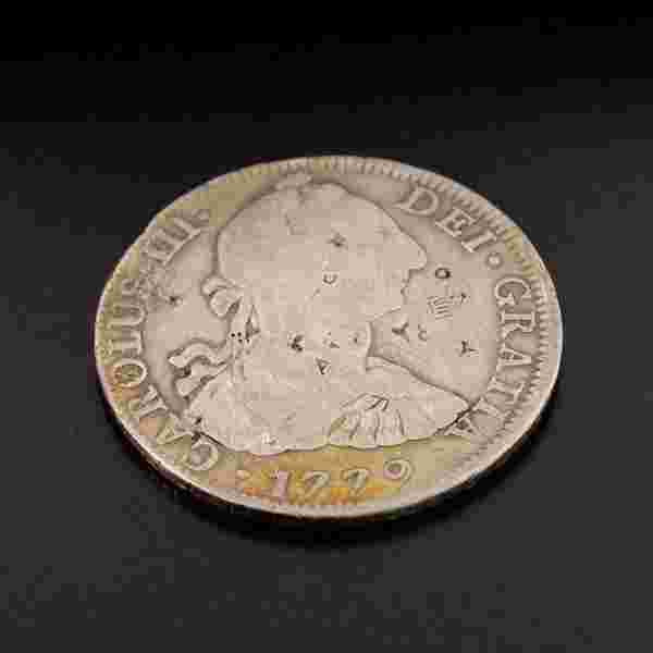 1779 Eight Reales First Silver Dollar Coin