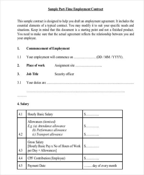 18+ Employment Contract Templates