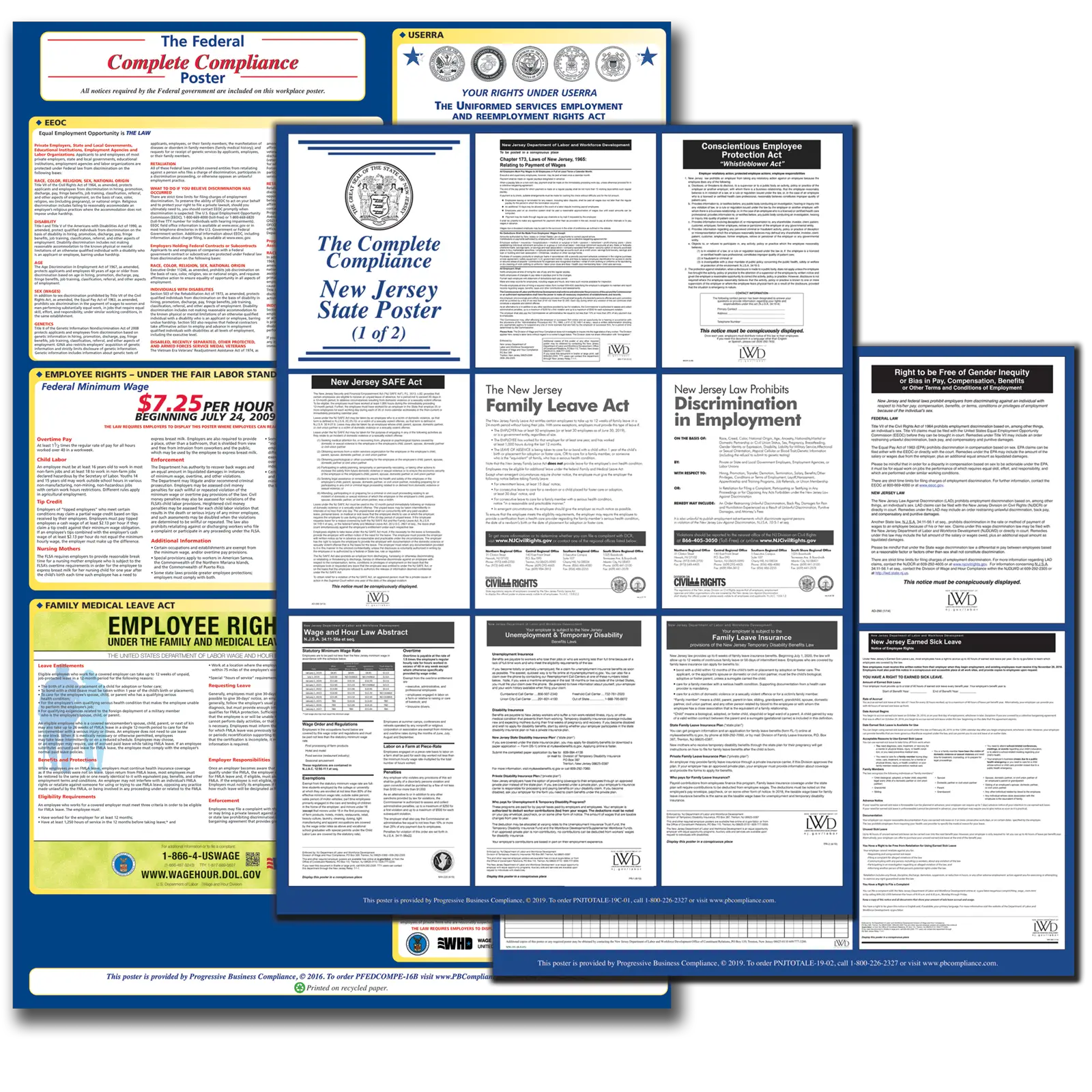 2020 New Jersey Federal and State Labor Law Poster Combo