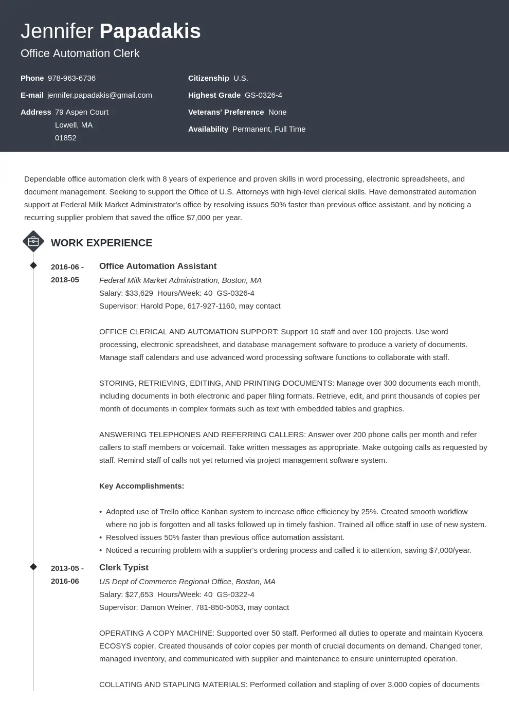 2021 Federal Resume Template &  Format [20+ Examples]