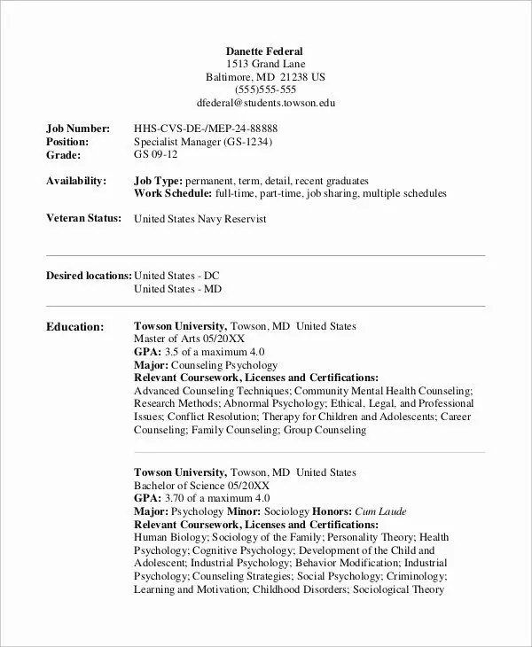 25 Federal Resume Template Word in 2020 (With images)