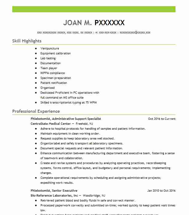 Administrative Support Specialist Resume Example Metamark Formally ...