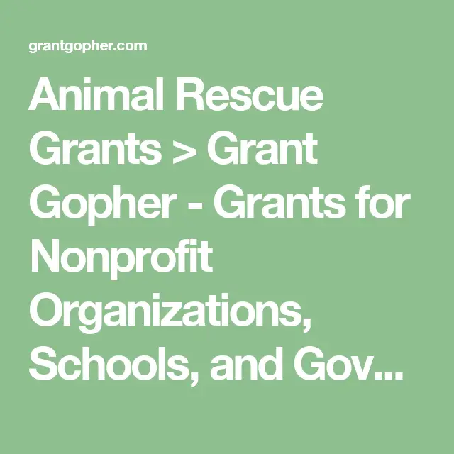 animal rescue grants grant gopher grants for nonprofit