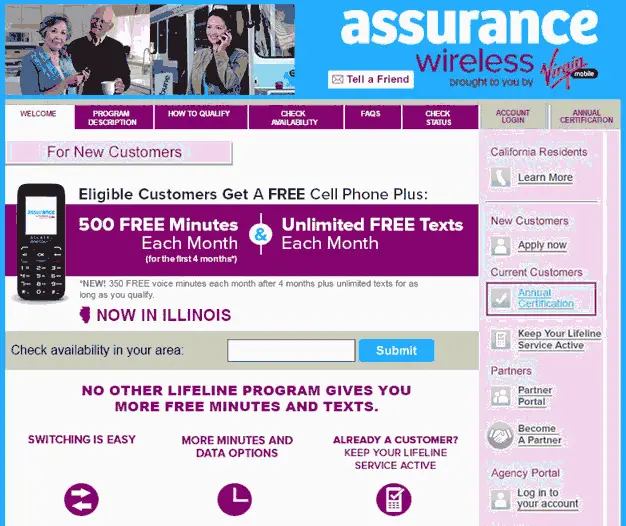 Assurance Wireless Login Page