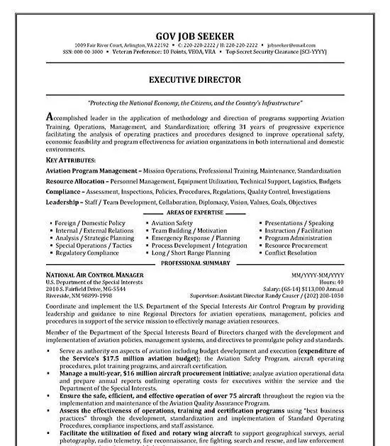 Best Resume Templates For Government Jobs