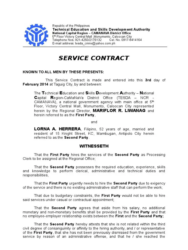 Contract of Service