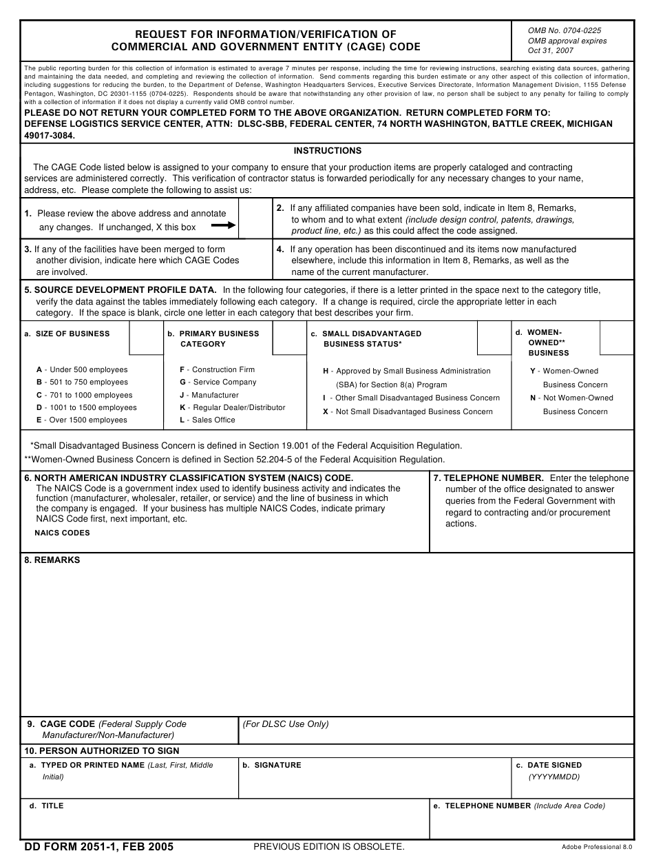 DD Form 2051