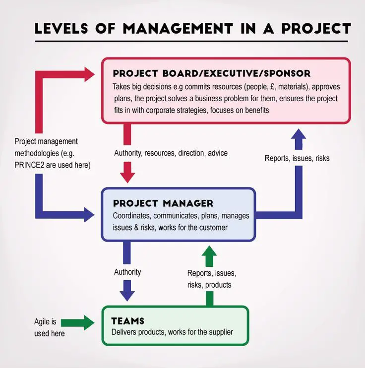 [Diagram] The 3 levels of management in a project
