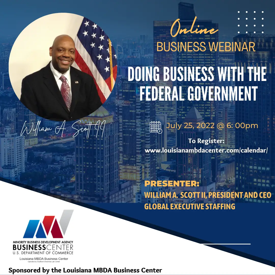 Doing Business With The Federal Government  Louisiana MBDA Center