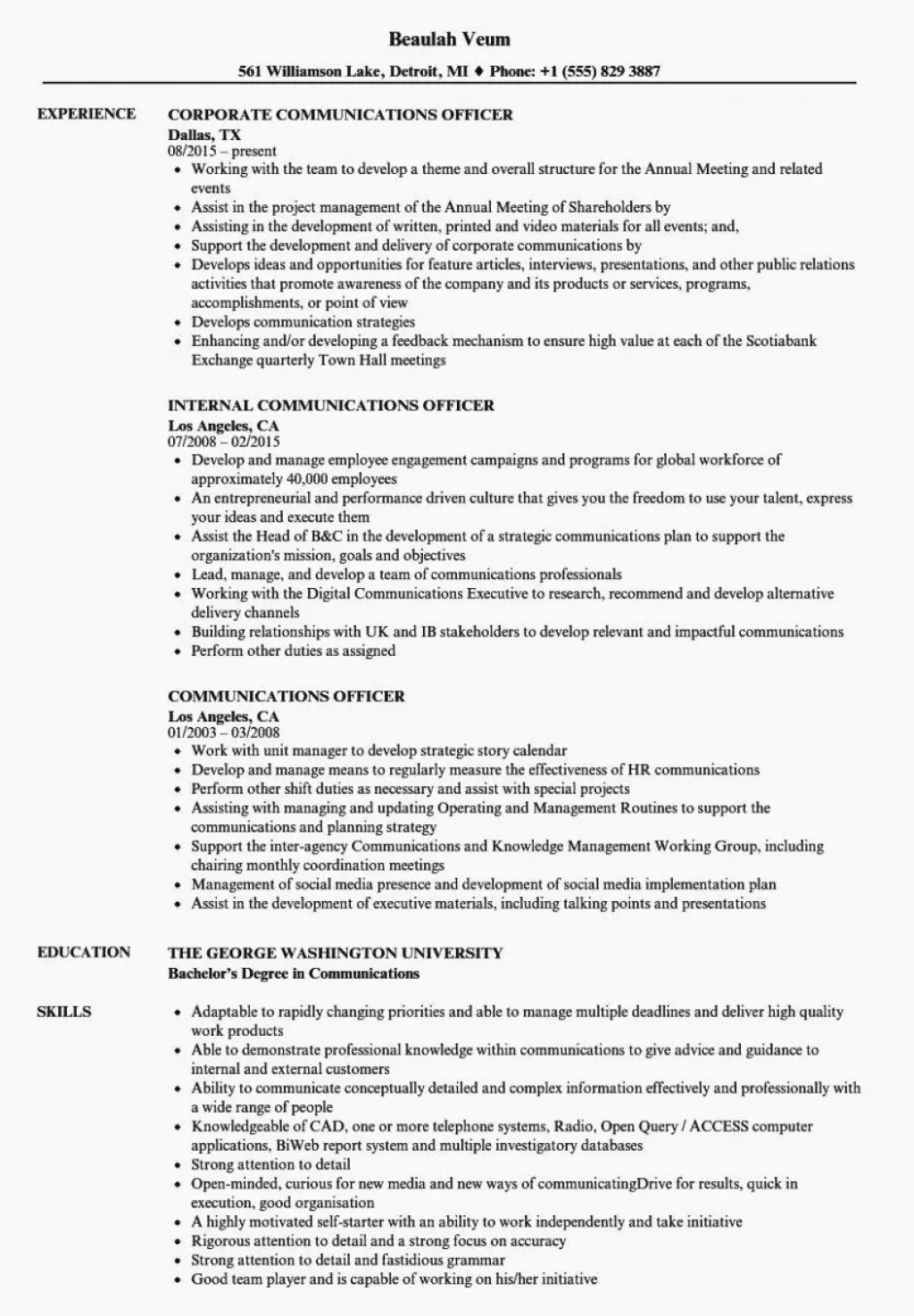 Federal Resume Template 2020 ~ Addictionary