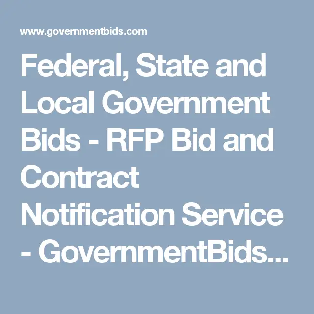 Federal, State and Local Government Bids