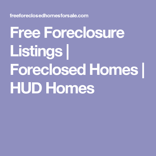 Free Foreclosure Listings