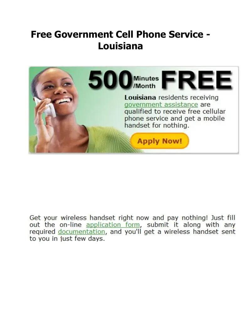 Free Government Cell Phone Service Louisiana
