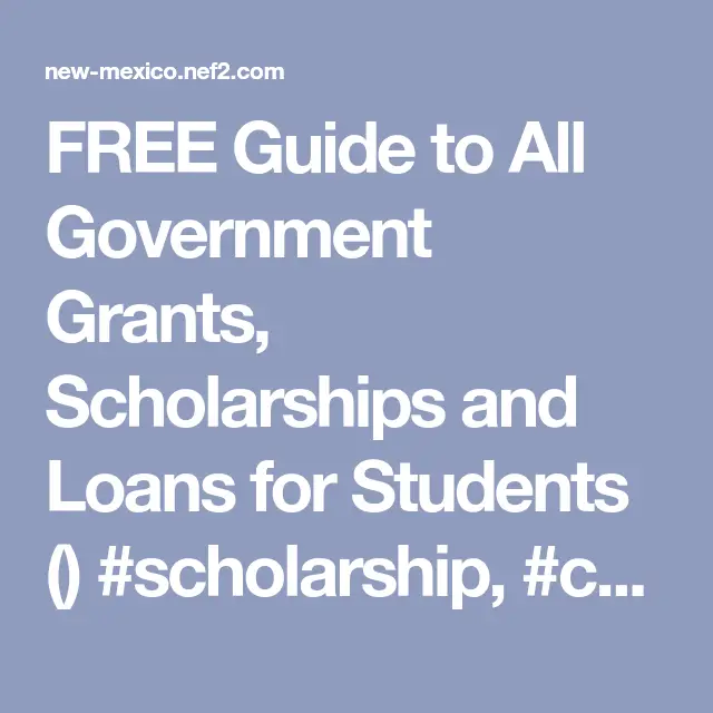 FREE Guide to All Government Grants, Scholarships and Loans for ...