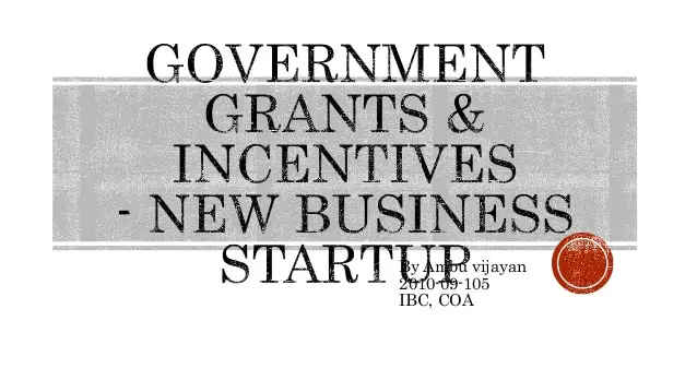 Government grants and incentives