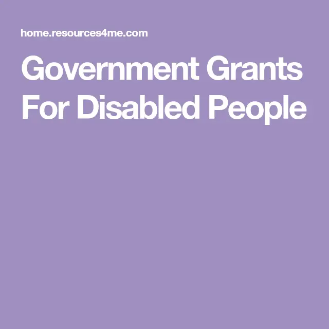 Government Grants For Disabled People