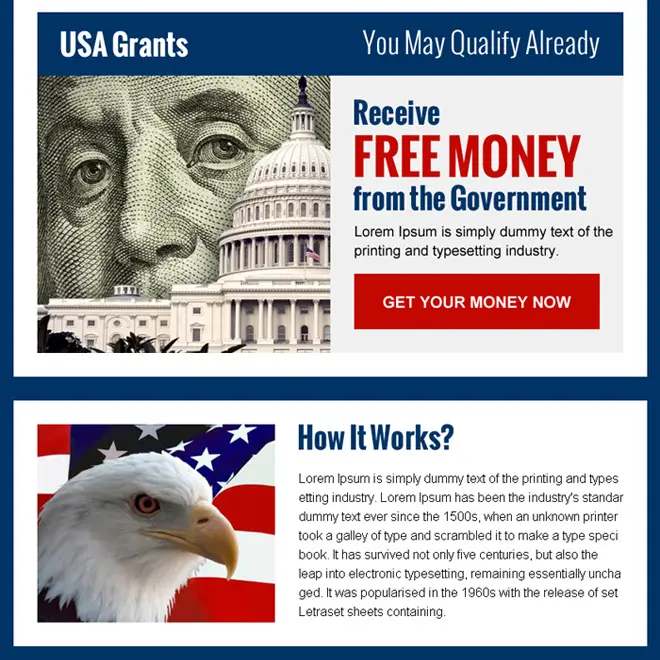 Government grants PPV landing page design templates to ...