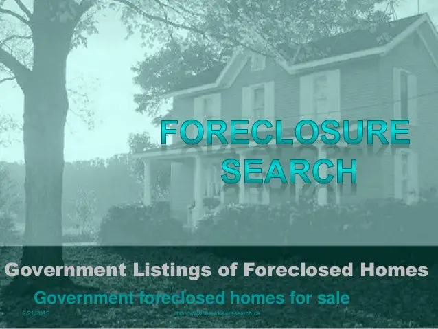 Government Listings of Foreclosed Homes
