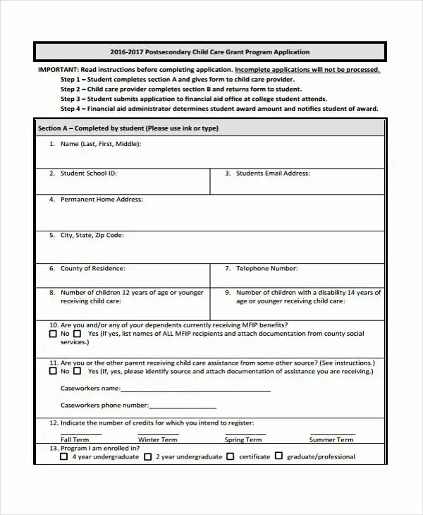 Grant Application form Template Awesome 41 Student Application form ...