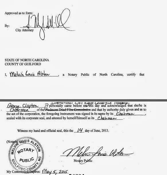 Hartzman Tax &  Fiduciary: The notarized agreement signed by Greensboro ...