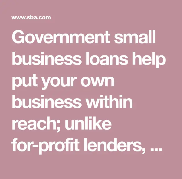 How Do I Apply For The Government Small Business Loan