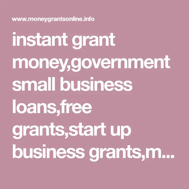 instant grant money,government small business loans,free grants,start ...