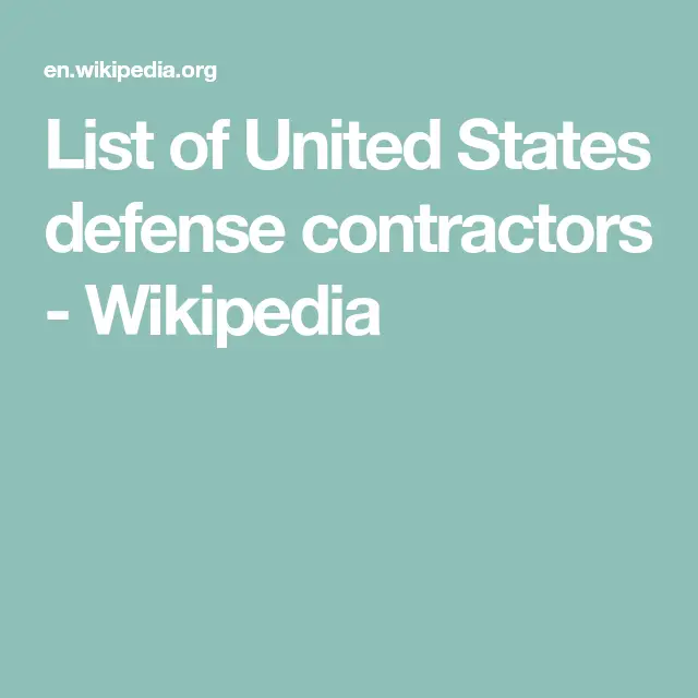 List of United States defense contractors
