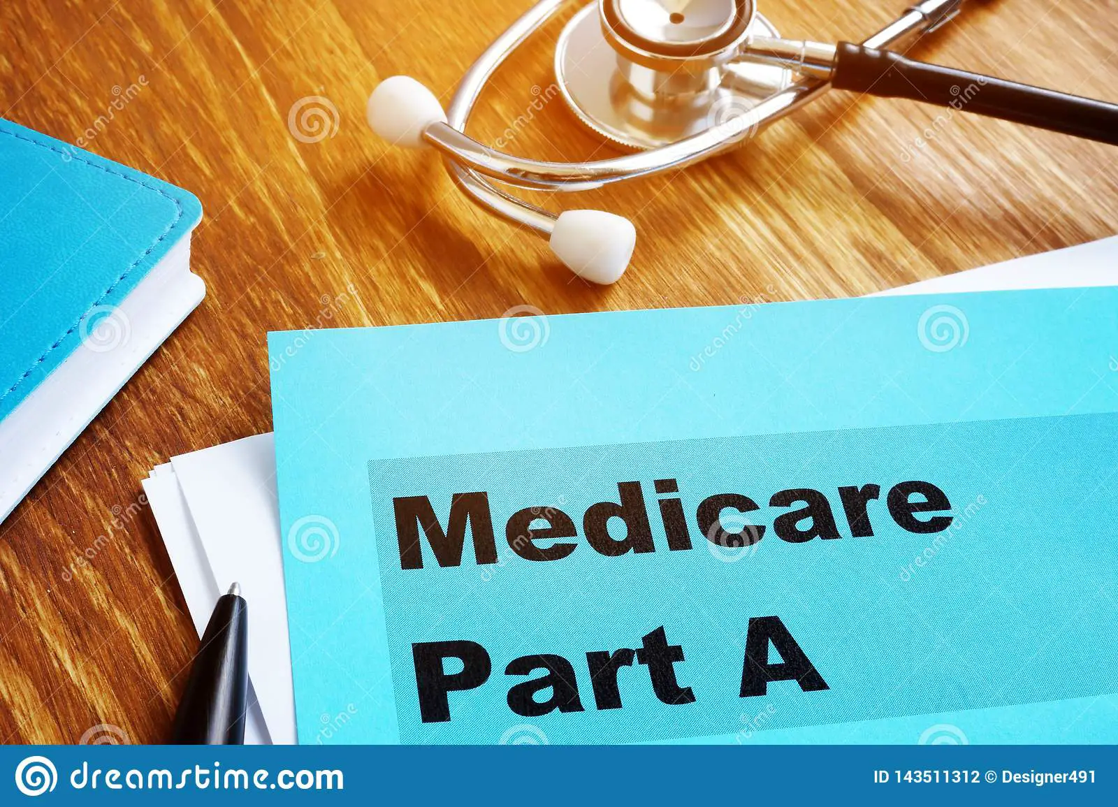 Medicare Part A Documents With Stethoscope Stock Photo ...