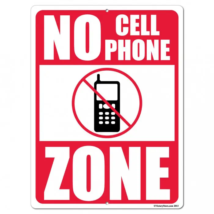 No Cellphone Sign
