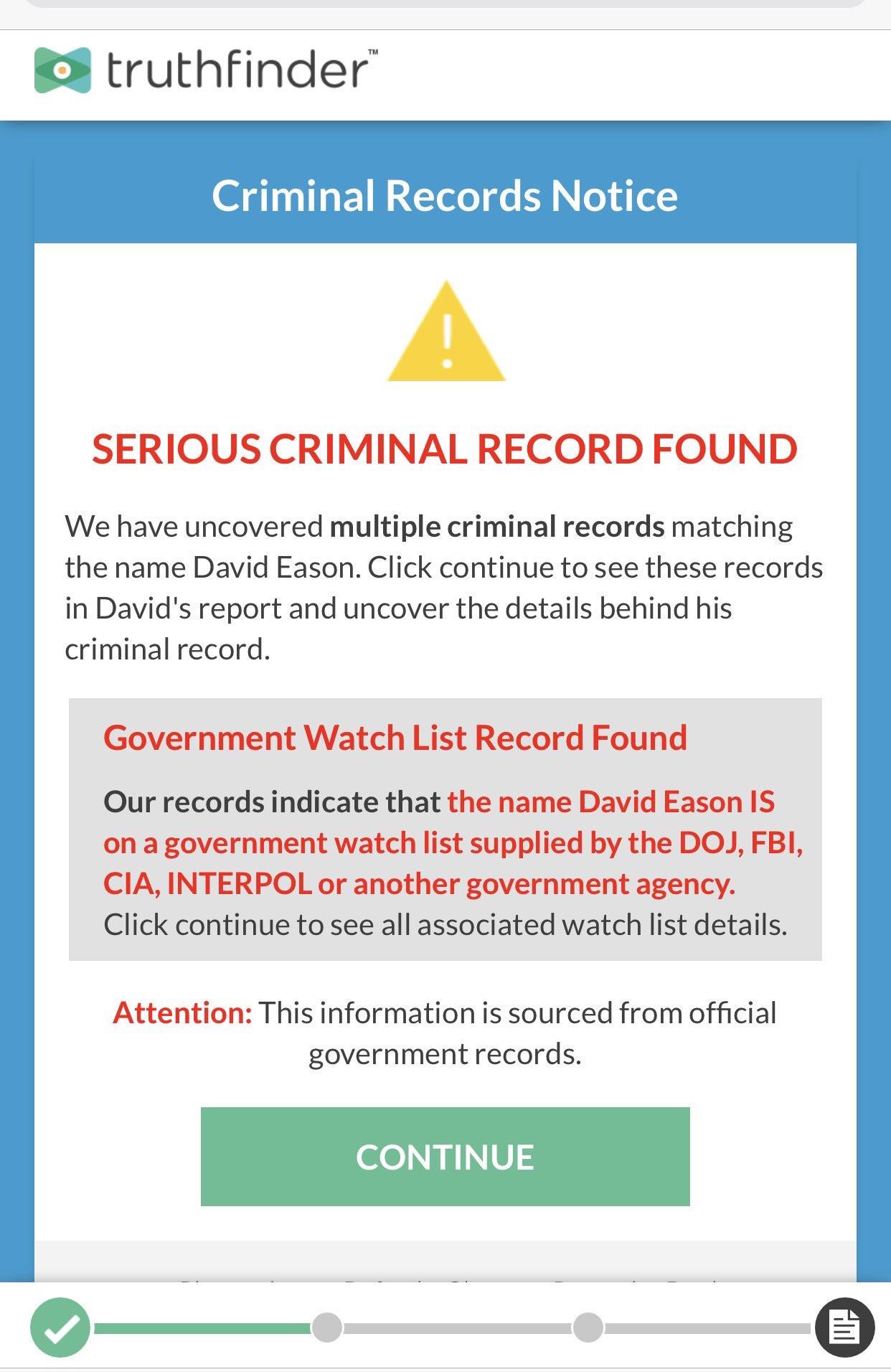 OMG David is on the Government Watch List ...