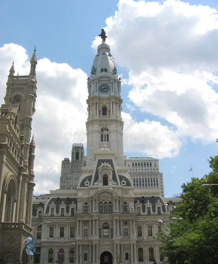 Philadelphia, City Hall. A shot of the famous City Hall Building in ...