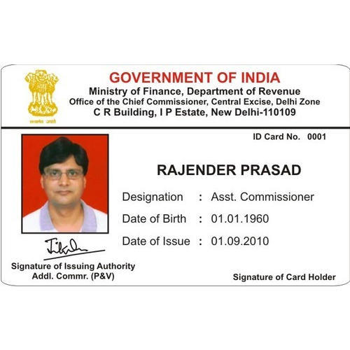 Rectangular Printed Identity Card, Rs 50 Hi