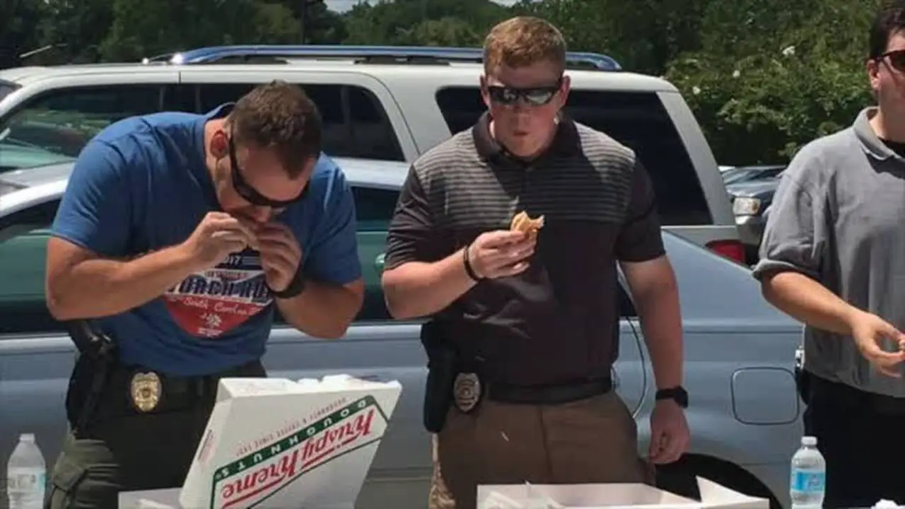 Rock Hill SC cop wins doughnut eating contest for cause