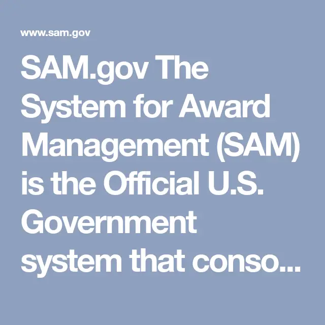 SAM.gov The System for Award Management (SAM) is the Official U.S ...