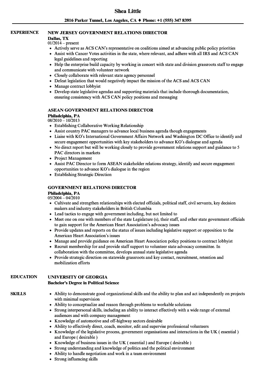 Sample Resume For Government Jobs