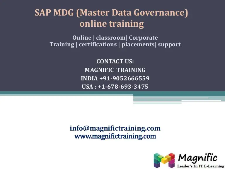 Sap mdg(master data governance) online training