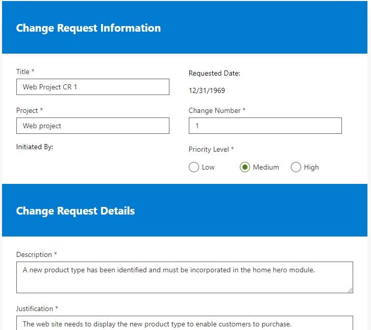 SharePoint Change Request Management Template