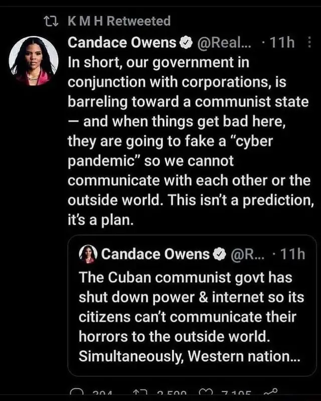 Tl KMH Retweeted Candace Owens @Real... In short, our government in ...