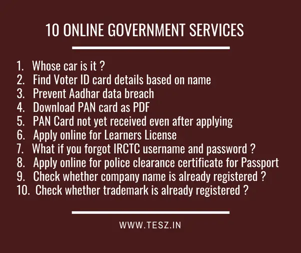 What are the government services that can be made online?