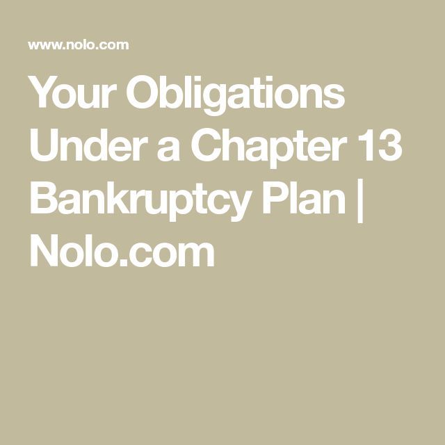 Your Obligations Under a Chapter 13 Bankruptcy Plan